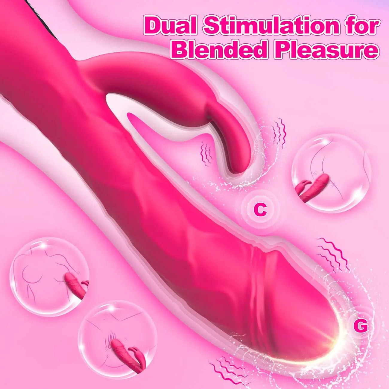 10-band Retractable Vibrating AV Wand Luxurious Shape Soft Touch G-spot Vibrator 100% Waterproof Clitoral Vibrator