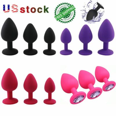 Silicone Jeweled Anal Plug - Available In 3 Sizes!